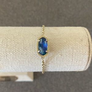 Elaina Gold Adjustable Chain Bracelet in Navy